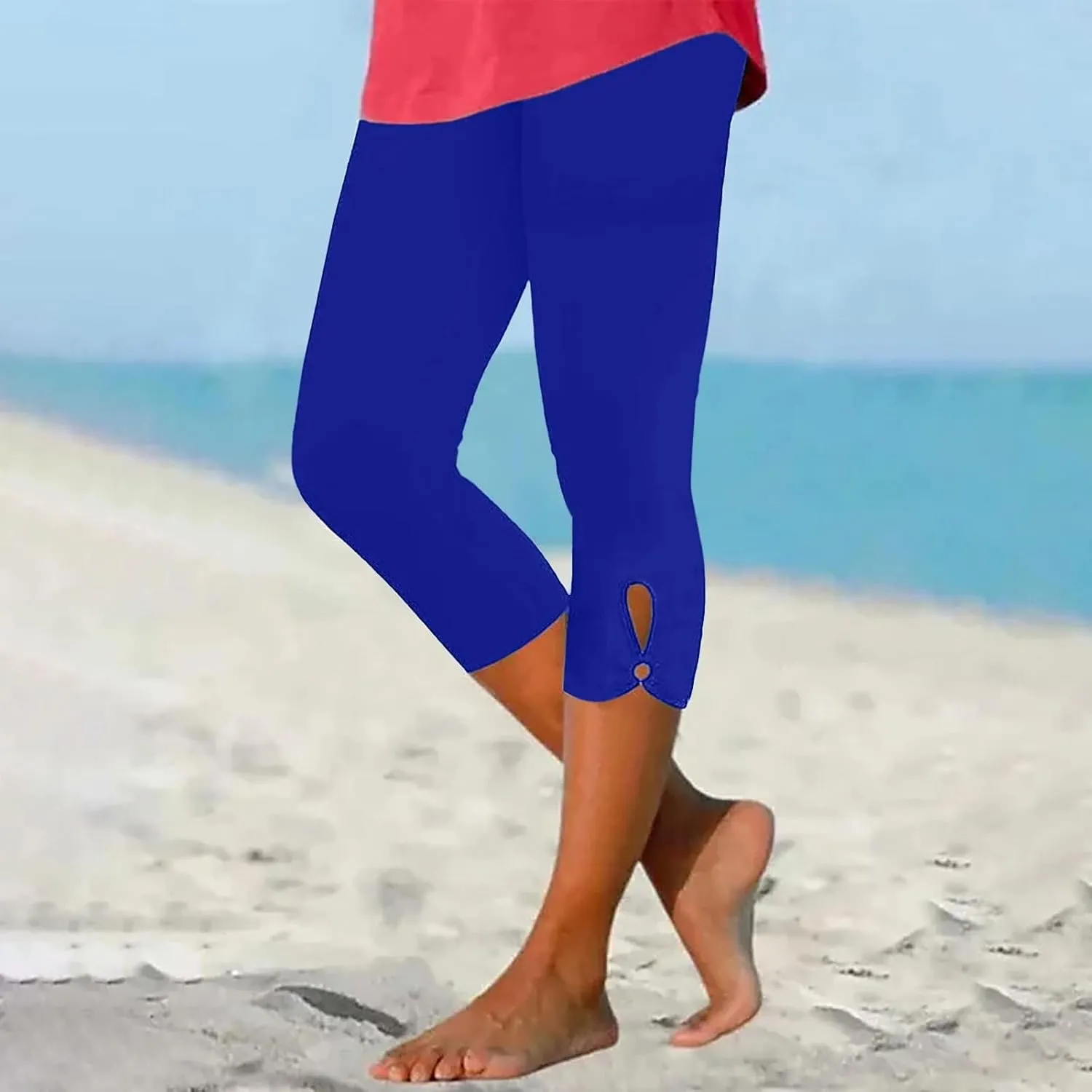 Women's Capri Pants High Waist Yoga Pants 2025 Trendy Sweatpants Spring Cropped Pants Stretchy Leggings for Summer
