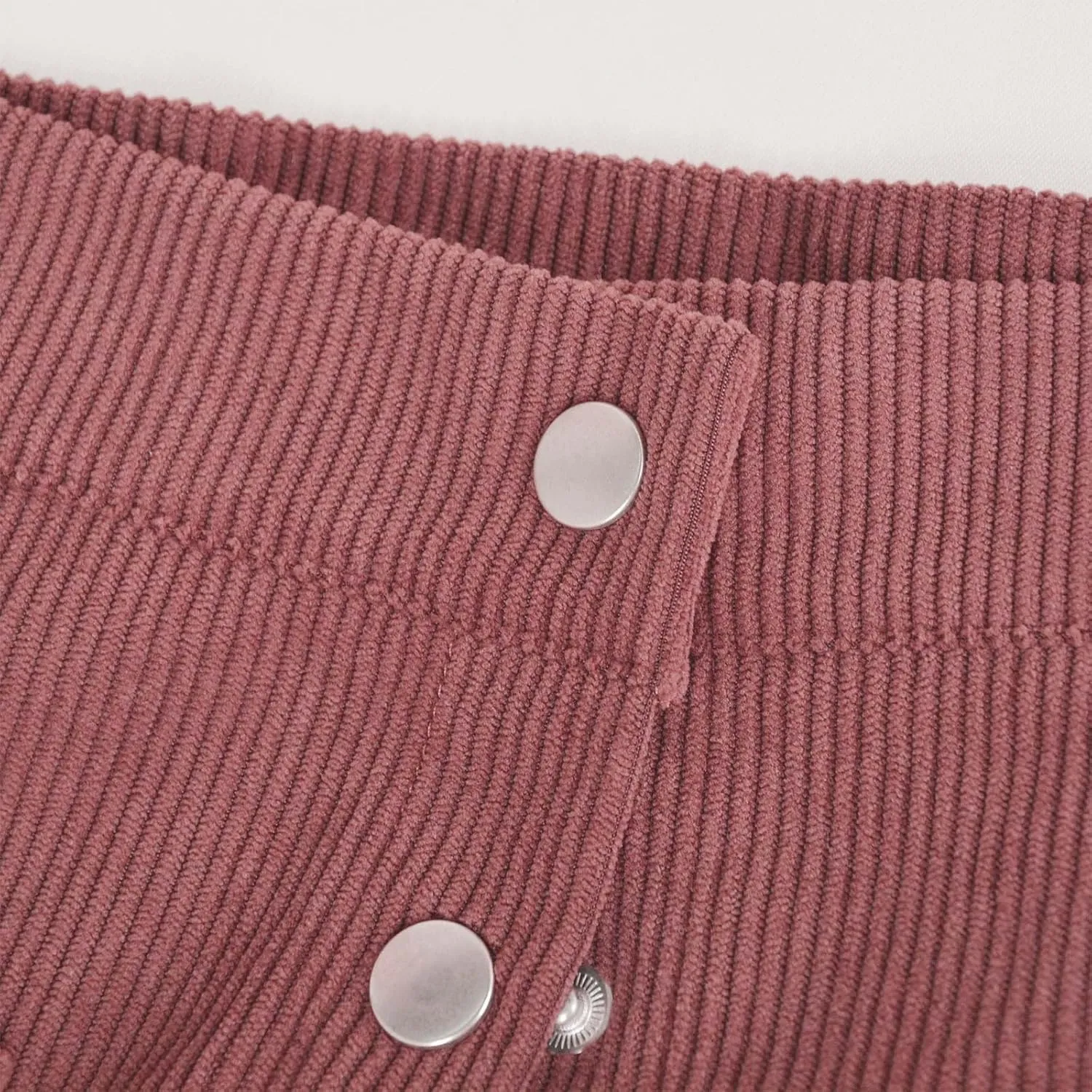 Women's High Waist Corduroy A-Line Skirts Button Down Business Work Office Skirt Casual A Line Trendy Dress