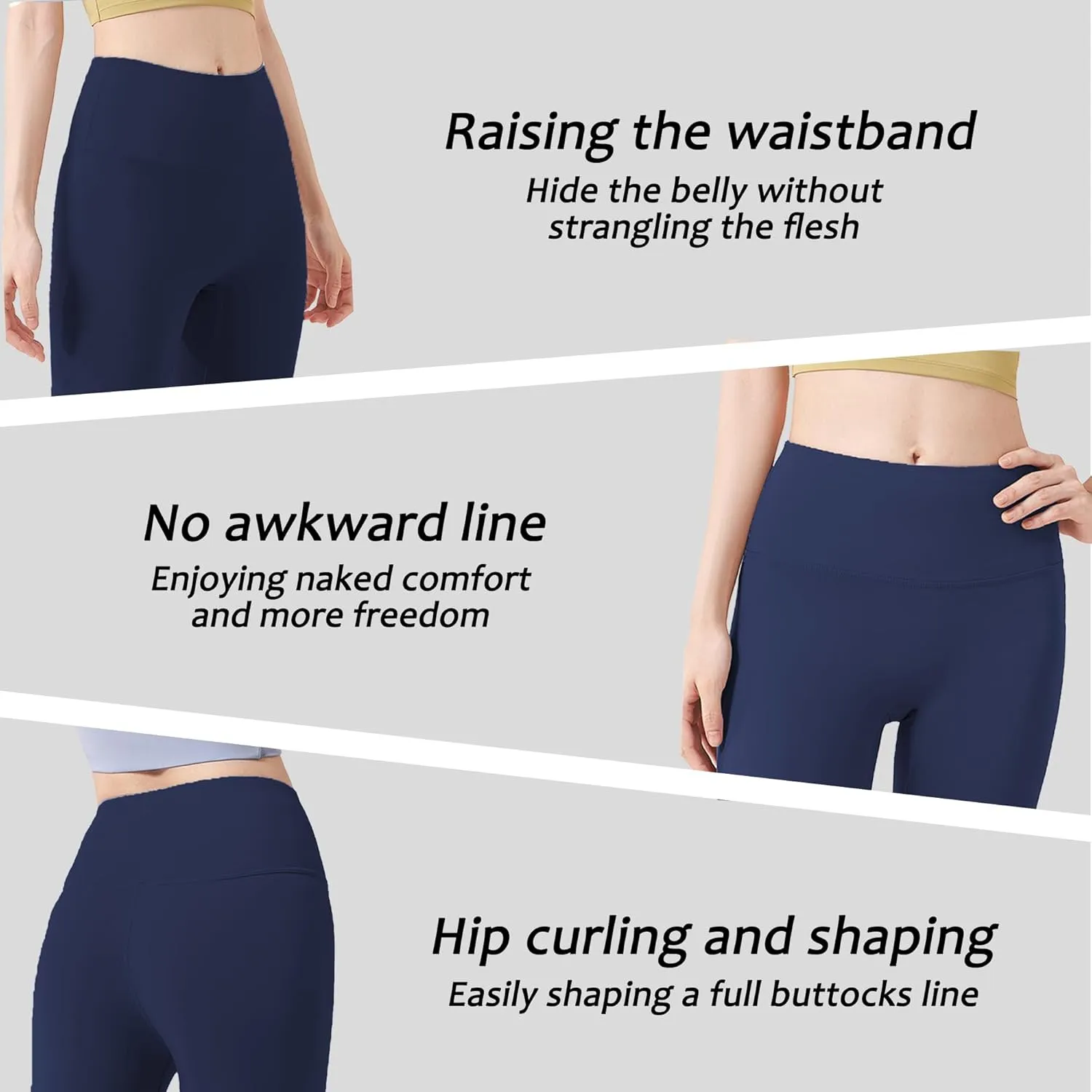 Women's Leggings High Waist Yoga Pants No See Through Workout Gym Capris, Tummy Control Sports Training Pant for Women