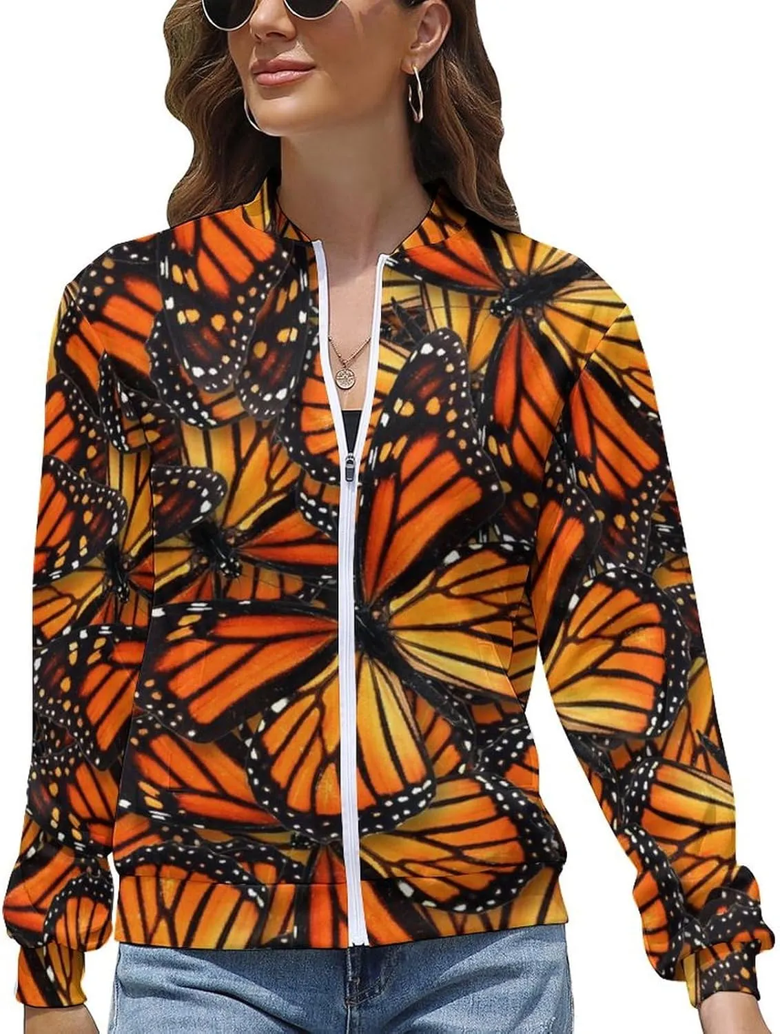 Women's Lightweight Athletic Jacket Zip Up Coat Long Sleeve Casual Sweatshirt
