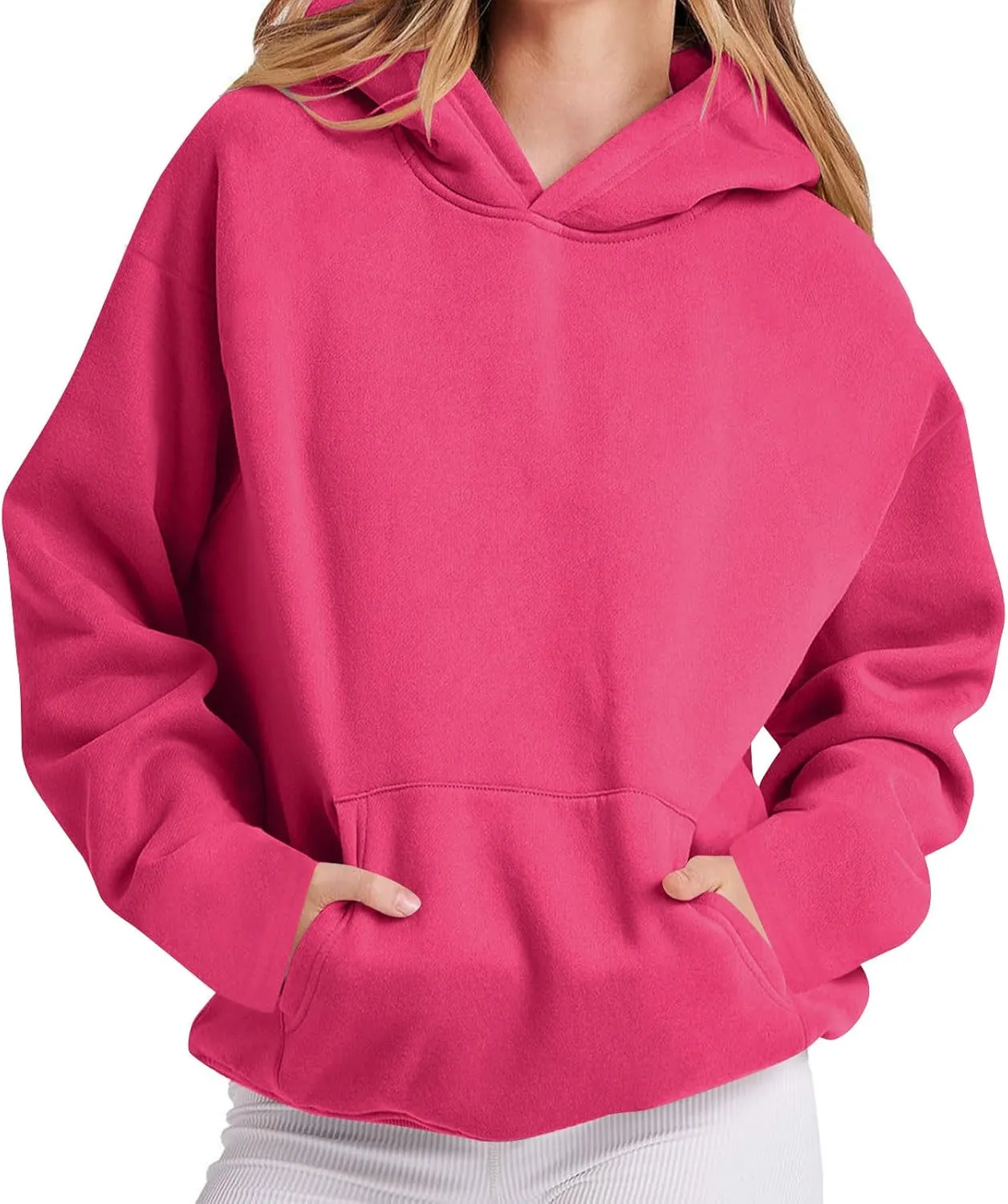 Womens Oversized Hoodies Fleece Long Sleeve Hooded Sweatshirts Pullover Trendy 2024 Fall Winter Outfits with Pockets