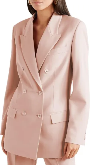 Womens Suit 2 Pieces Set Regular Style Notch Lapel Double Breasted Blazer Lady Set Work Suits (Blazer Pants)