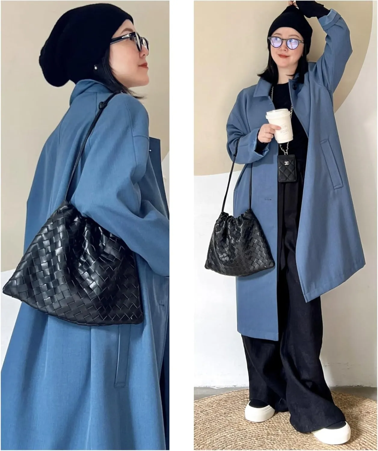 Woven Crossbody Bags For Women, Trendy Vegan Leather Dumpling Bag Simplicity Evening Shoulder Bag Purse