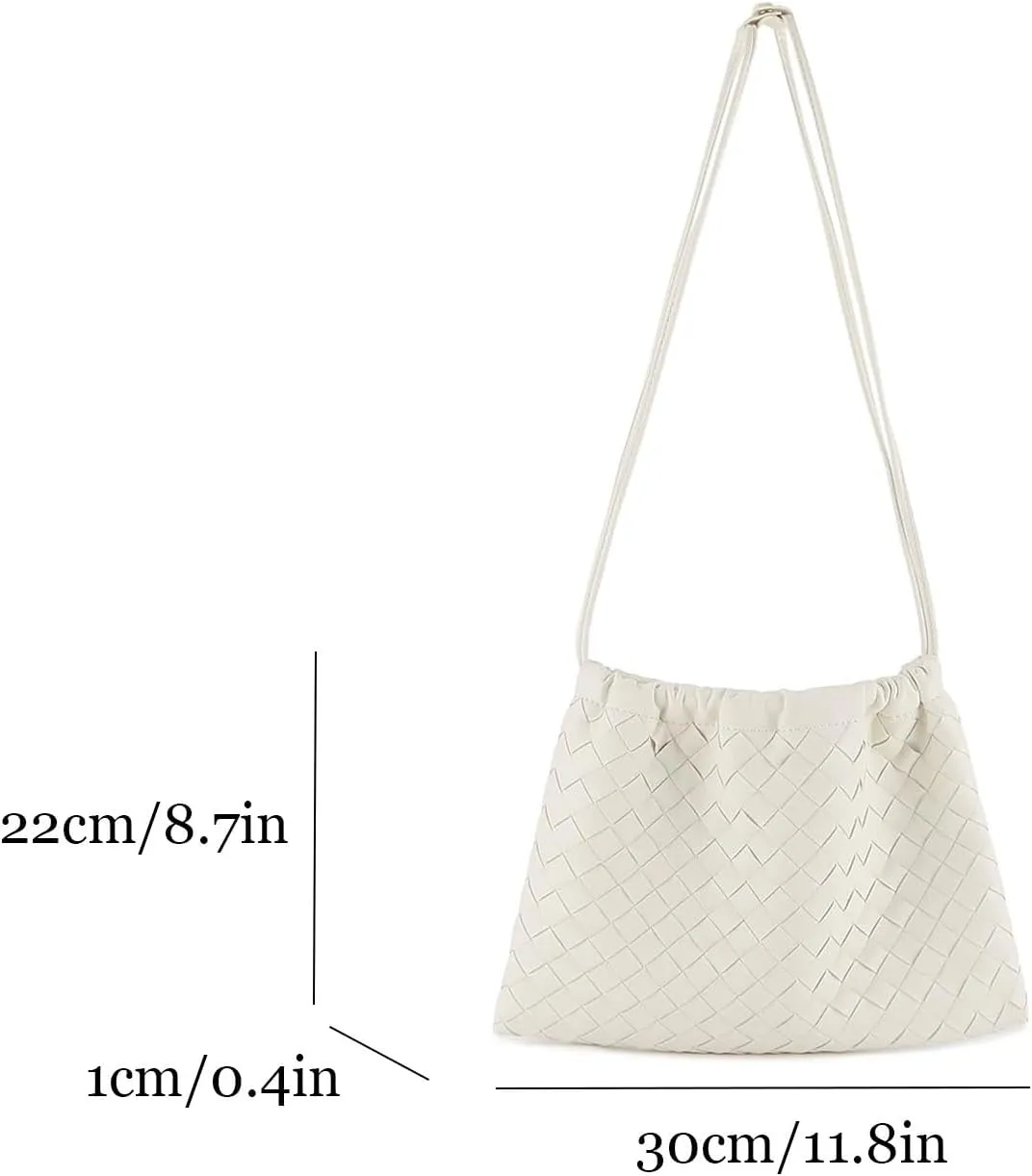Woven Crossbody Bags For Women, Trendy Vegan Leather Dumpling Bag Simplicity Evening Shoulder Bag Purse