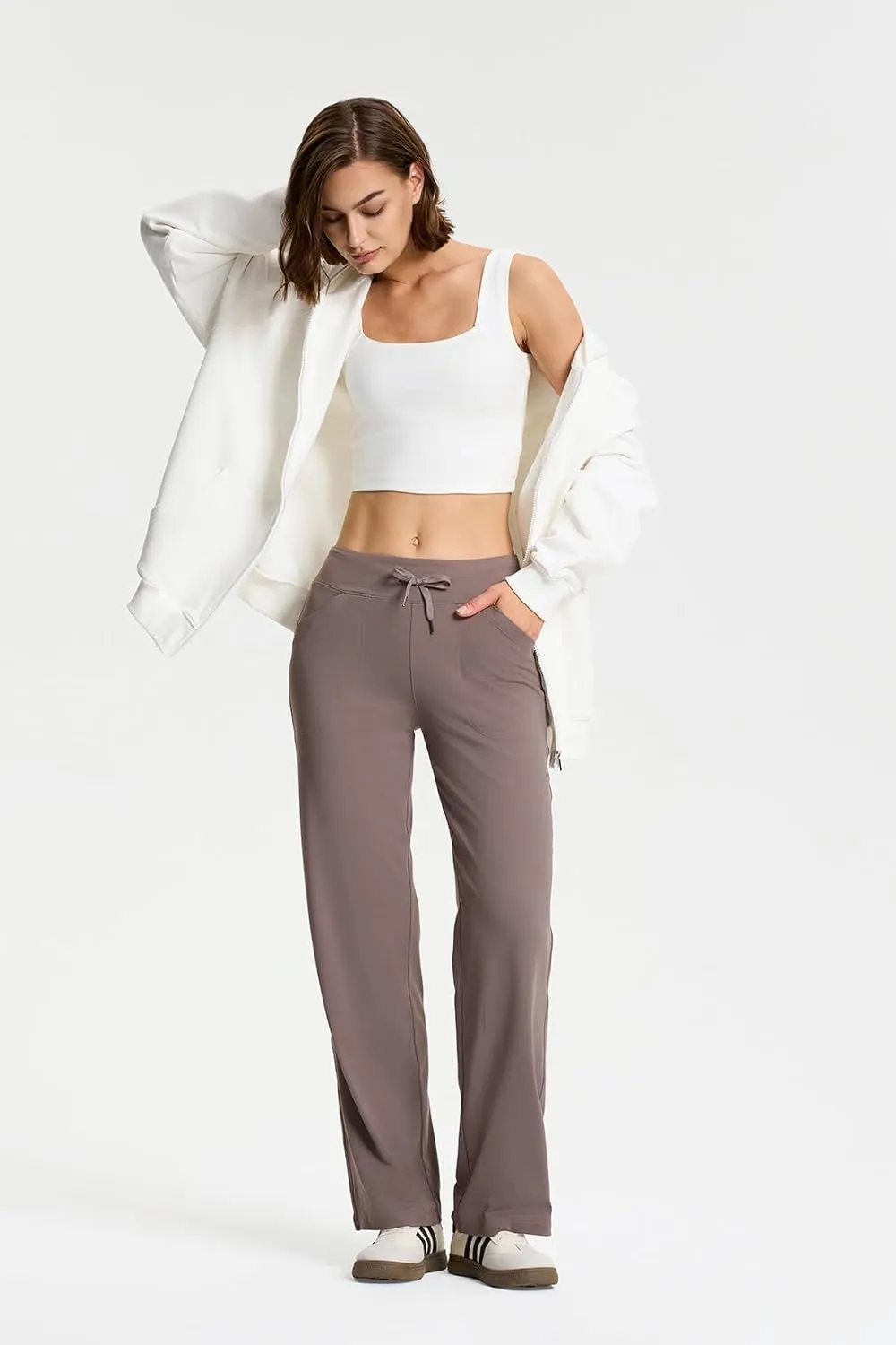 Yogipace Women's Petite/Regular/Tall Straight Leg Loose Fit Yoga Pants Lightweight Lounge Sweatpants