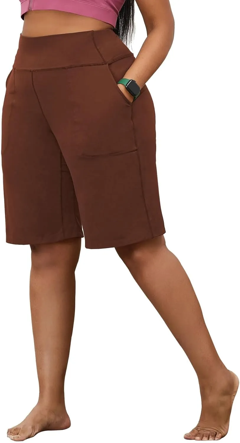 YOHOYOHA Plus Size Women Yoga Shorts-Capris Pants Wide Leg Casual Workout Pants