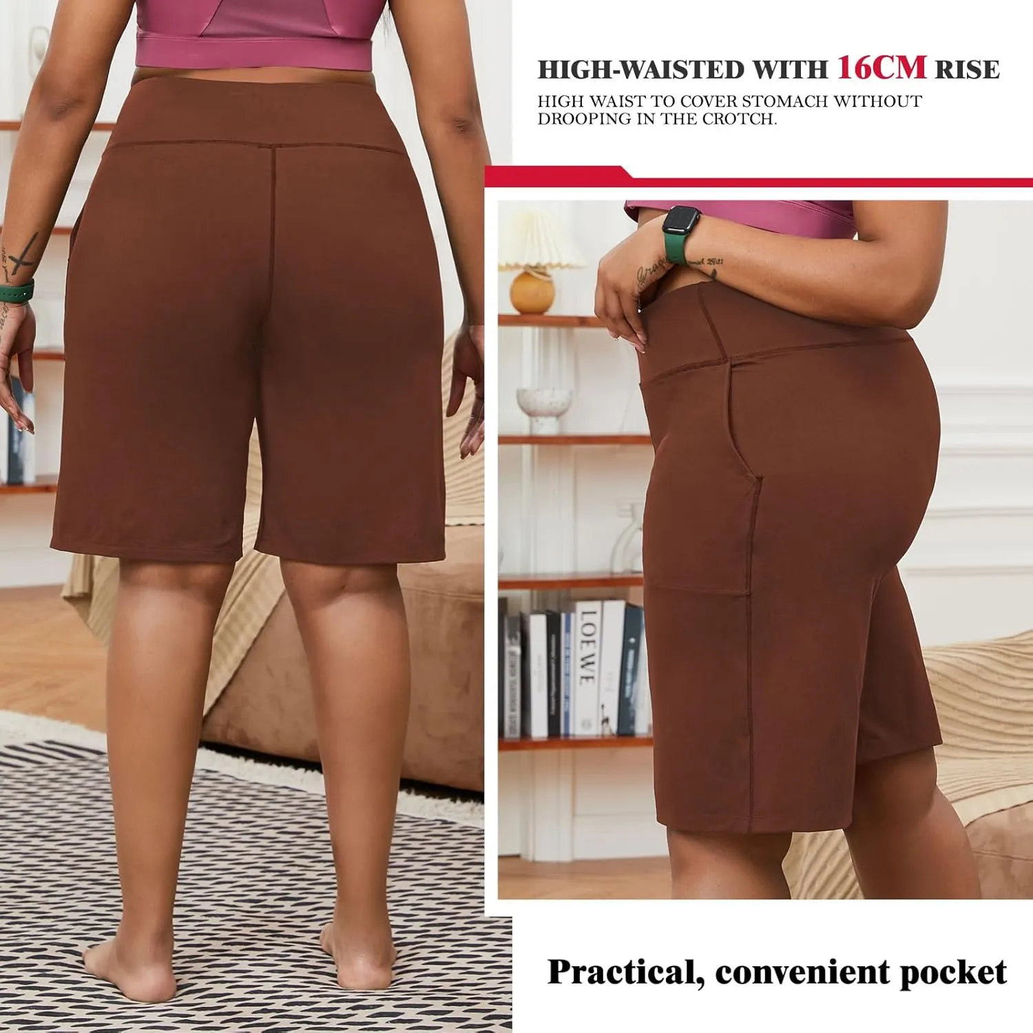 YOHOYOHA Plus Size Women Yoga Shorts-Capris Pants Wide Leg Casual Workout Pants