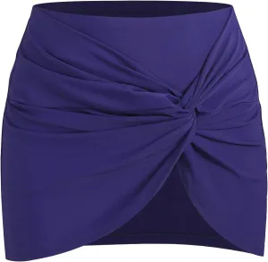 ZAFUL Womens Swim Skirt Twist Bathing Suit Skirt with Build-in Brief Mid Rise Swimsuit Bottom Skort