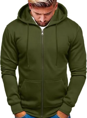 Zip Up Hoodies for Men Casual Pullover Hoodie Fall Winter Drawstring Hooded Sweatshirts Long Sleeve Hoodie