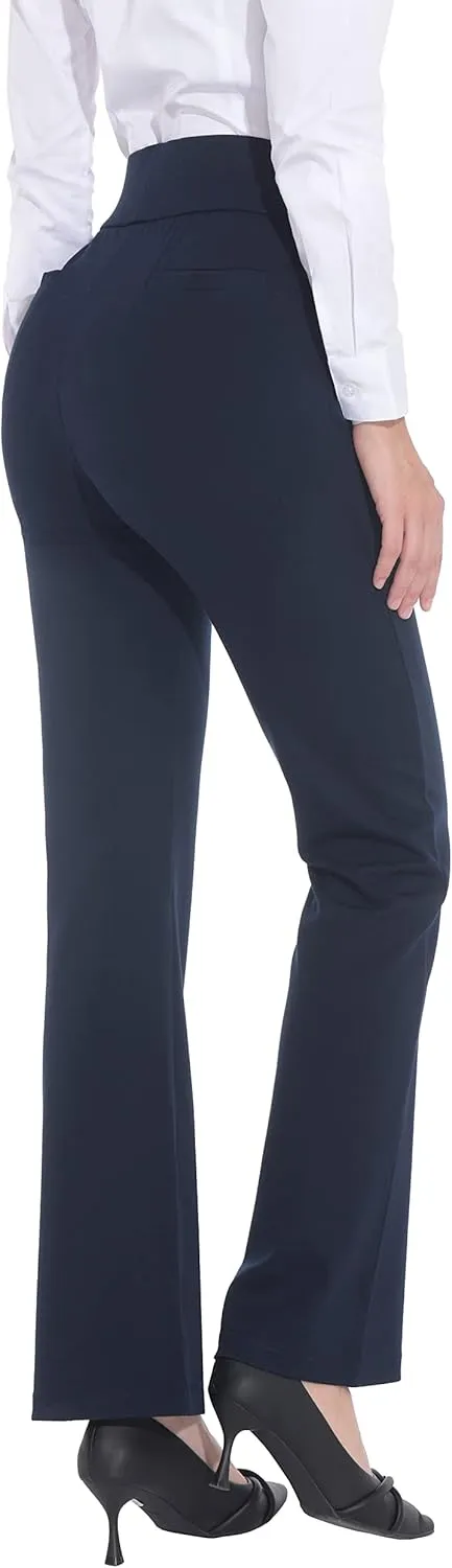 ZTN Women's High Waist Pull-On Dress Pants Tummy Control Work Pants for Business Casual Trousers with 4 Pockets